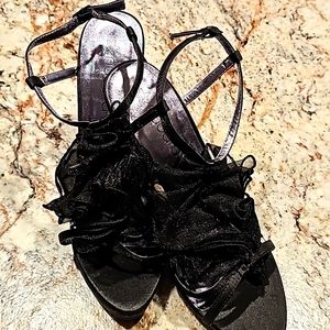 Nadara Black Heel Sandals